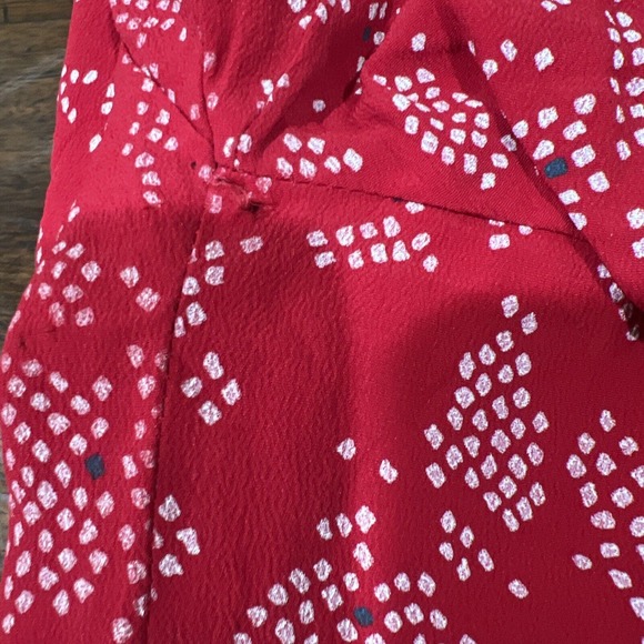 Vintage Red Dress Warren Z Dolman Sleeves Geometric Pattern 80s Midi - Picture 9 of 9